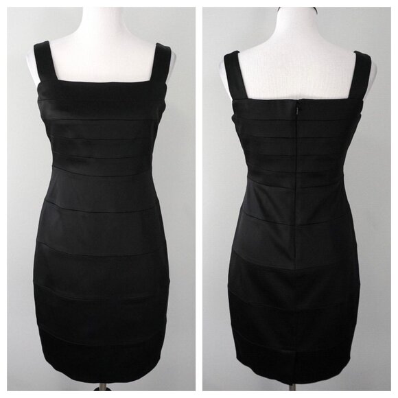 CACHE Black Sheath Sleeveless Square Neck Formal Party Dress Size 6 - Picture 1 of 4